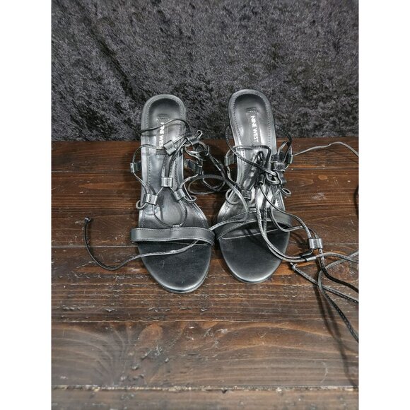 Nine West Mix 3 Black Strappy Gladiator Heeled Sandal/Sz. 7M NWOB - Picture 6 of 9